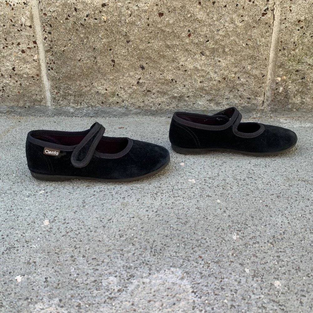 CIENTA Velvet Mary Jane Shoes Girls 28 10 Black Velour Shoe Flats Toddler Girl - Picture 6 of 8